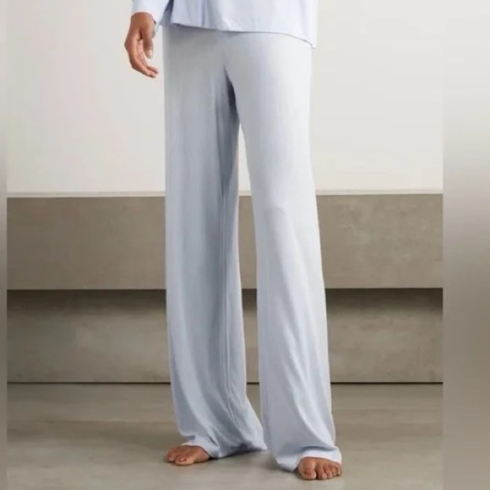 Skims Soft Lounge Ribbed Pajama Sleep Pants in Blue Quartz / Medium